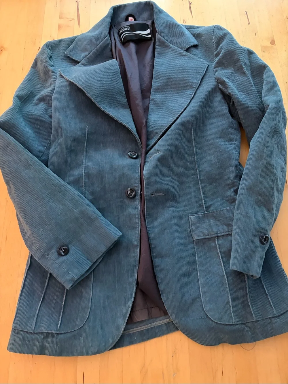 Corduroy Men’s  Blazer Jacket - Teal Blue Vntg Montgomery Ward